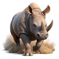 dramatic classic A Powerful Rhinoceros Charging Through T high resolution png
