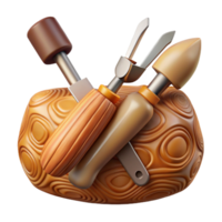 stunning modern Artisan Wood Carving Tools on Transparent Background high quality png