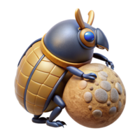 vibrant minimalist Scarab Beetle Rolling Dung Ball png