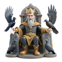 wonderful abstract Odin the Allfather Seated on His Throne original png