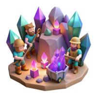 beautiful rustic A Group of Adventurous Dwarves Mining For detailed png