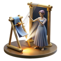 elegant artistic A Cunning Arachne Weaving a Tapestry Cha high resolution png