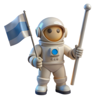 wonderful minimalist Astronaut Holding Flag with Space Background genuine png