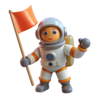 dramatic rustic Astronaut Holding Flag with Space Background authentic png