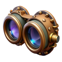 vibrant minimalist A Steampunk Goggles with Intricate Lenses high resolution png