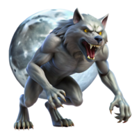 impressive minimalist A Fearsome Werewolf Howling at the Moon high quality png