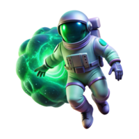 vibrant creative A Lone Astronaut Clad in a Bioluminescent high resolution png