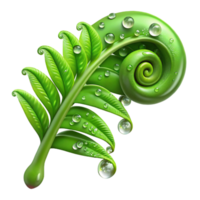 wonderful modern A Lush Green Fern Unfurling Dew Drops C exclusive png