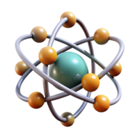 wonderful minimalist Atomic Structure Model 3d View authentic png