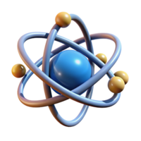 extraordinary modern Atom Model 3d View on Transparent Background genuine png