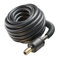 extraordinary artistic Audio Cable Coiled Length Black Color Transparent Background authentic png