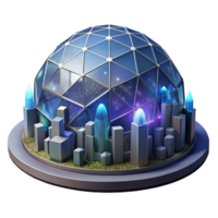 serene classic A Giant Geodesic Dome Housing a Futurist detailed png