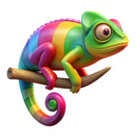 impressive artistic A Chameleon Perched on a Branch Vibrant authentic png