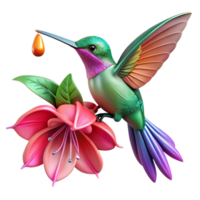 impressive contemporary A Tiny Hummingbird Hovering over a Vibrant detailed png