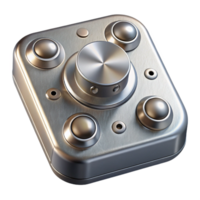 beautiful abstract Audio Interface Top View Silver Metallic Finish Transparent Background high resolution png