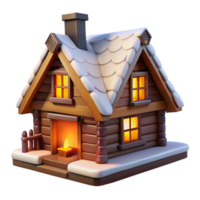 serene rustic A Traditional Swiss Chalet Snow Covered original png