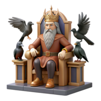 beautiful abstract Odin the Allfather Seated on His Throne high quality png