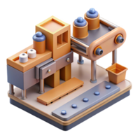 serene rustic Automated Assembly Line Top View Cutout high resolution png
