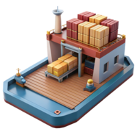 beautiful abstract Automated Cargo Ship Deck View Cutout original png