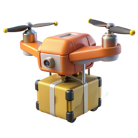 vibrant vintage Automated Delivery Drone Side View Transparent Background premium png