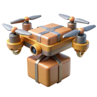 vibrant contemporary Automated Delivery Drone Side View Transparent Background authentic png