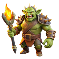 vibrant modern A Fierce Orc Chieftain Leading His Warba high resolution png