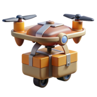 impressive artistic Automated Delivery Drone Side View Transparent Background png