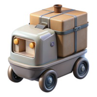 dramatic minimalist Automated Delivery Robot Side View Transparent Background high quality png