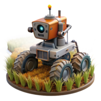 extraordinary traditional Automated Harvesting Robot in Field Transparent Background high resolution png