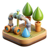 magnificent modern Automated Irrigation System with Drip Lines authentic png