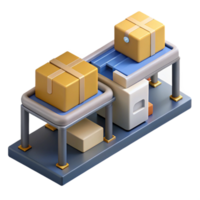 vibrant modern Automated Sorting Process Isometric View Transparent Background original png