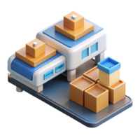stunning abstract Automated Sorting Process Isometric View Transparent Background high resolution png