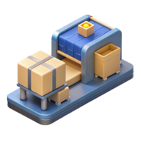 elegant contemporary Automated Sorting Process Isometric View Transparent Background png