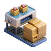 impressive abstract Automated Sorting Process Isometric View Transparent Background premium png