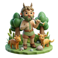 magnificent creative Pan the Greek God of the Wild Playing high resolution png