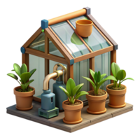 impressive traditional Automated Watering System in Greenhouse Cutout Element png