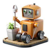 wonderful artistic Automated Weeding Robot in Action Transparent Background exclusive png