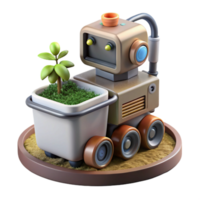 magnificent contemporary Automated Weeding Robot in Action Transparent Background png