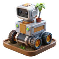 beautiful traditional Automated Weeding Robot in Action Transparent Background detailed png
