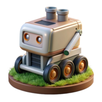 elegant modern Automated Weeding Robot in Action Transparent Background high resolution png