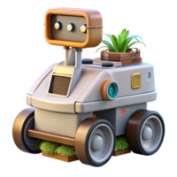 stunning artistic Automated Weeding Robot in Action Transparent Background exclusive png