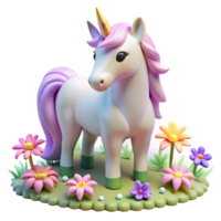 serene rustic A Serene Unicorn Grazing in a Field of L original png