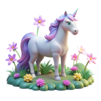 impressive traditional A Serene Unicorn Grazing in a Field of L 4K png