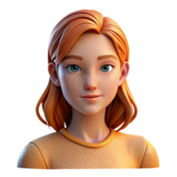 elegant artistic Portrait of a Young Woman with Freckles G exclusive png