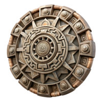 magnificent classic Aztec Calendar Stone Detailed Carving Cutout Element authentic png
