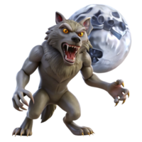 elegant artistic A Fearsome Werewolf Howling at the Moon high resolution png