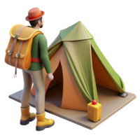 stunning abstract Backpacker Setting Up Tent Element authentic png