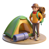 stunning artistic Backpacker Setting Up Tent Element high resolution png