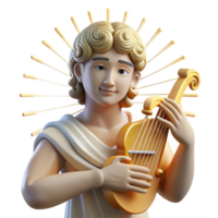magnificent artistic Apollo Playing His Lyre Sunbeams Radia high quality png