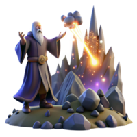 beautiful creative A Powerful Wizard Summoning a Meteor Sh high quality png